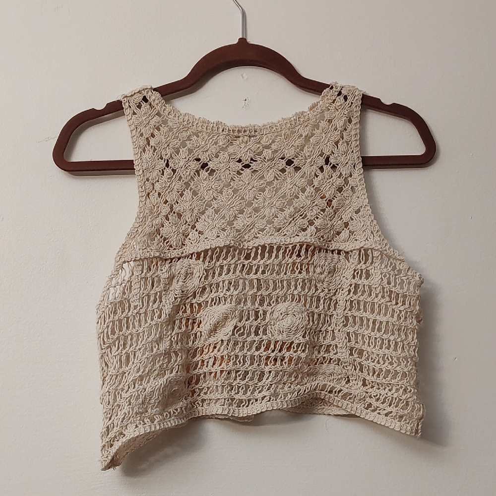 Sunflower Crochet Crop Top Medium - Picture 5 of 5